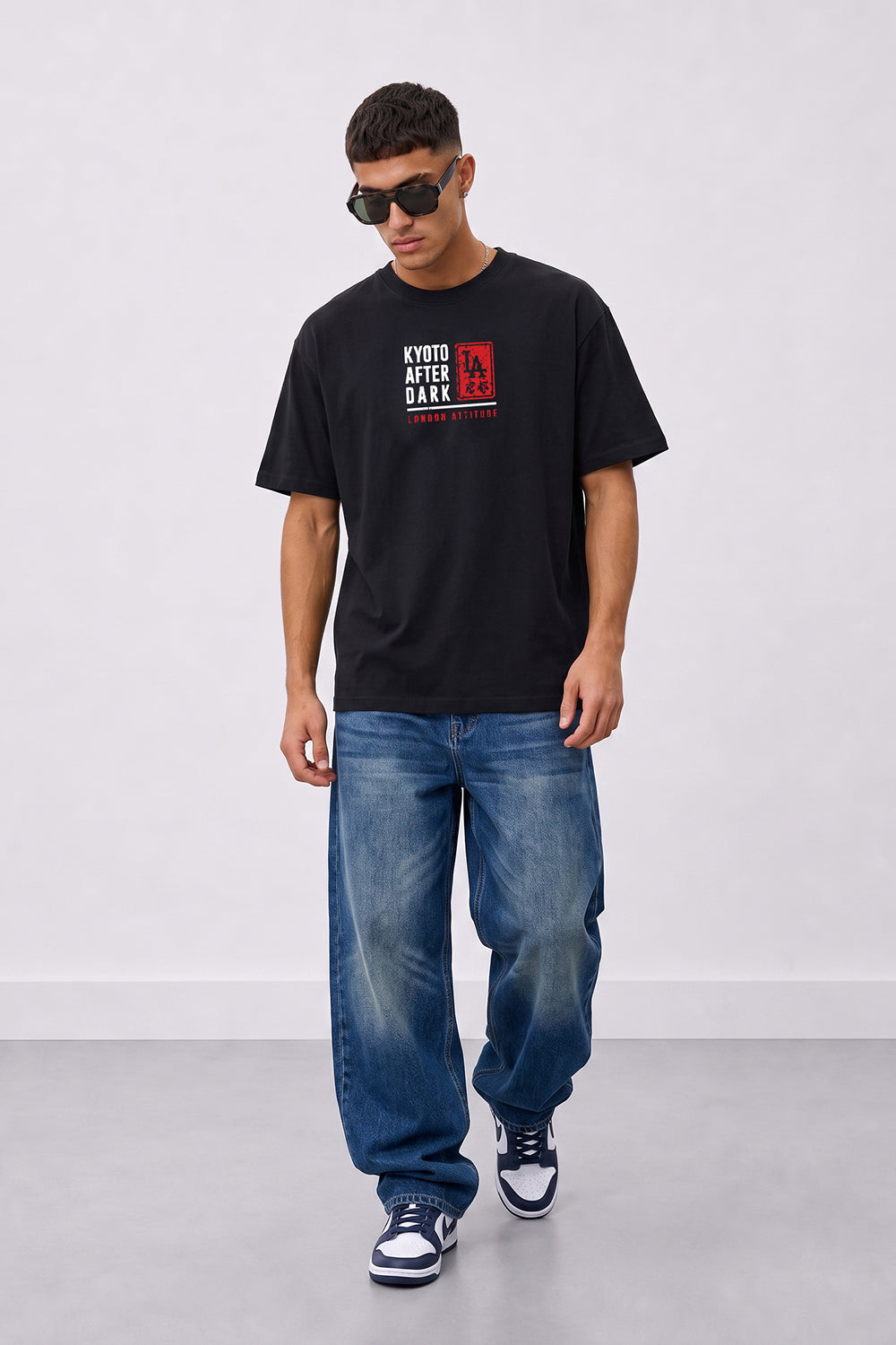 Kyoto After Dark Oversized Heavyweight Japanese Graphic T-Shirt