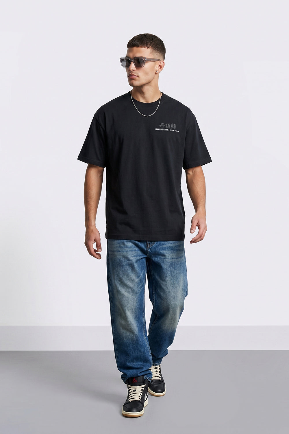 Japanese Crane Oversized Heavyweight Back Print T-Shirt