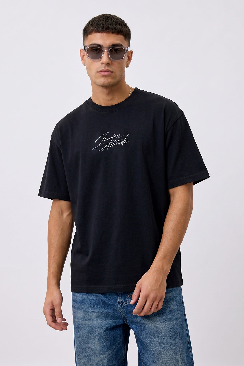 Black  Oversized Seville Orange Printed T-Shirt