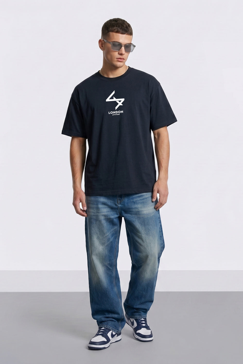 Oversized Heavyweight T-Shirt with Varsity Back Print in White