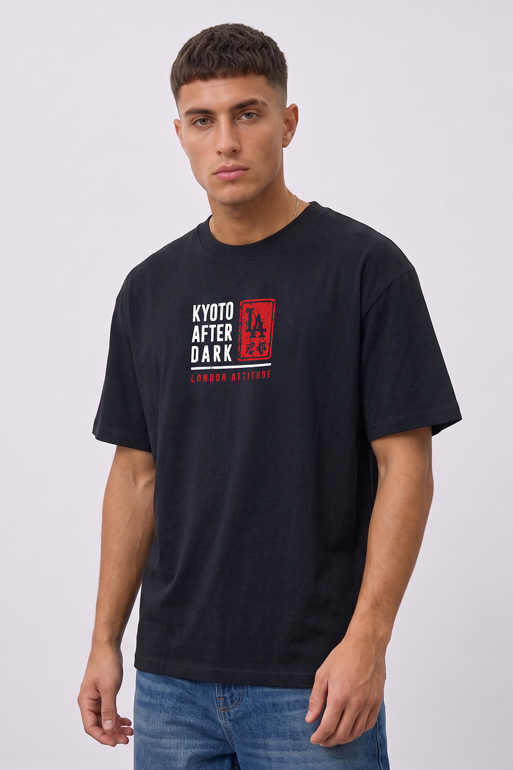 Kyoto After Dark Oversized Heavyweight Japanese Graphic T-Shirt
