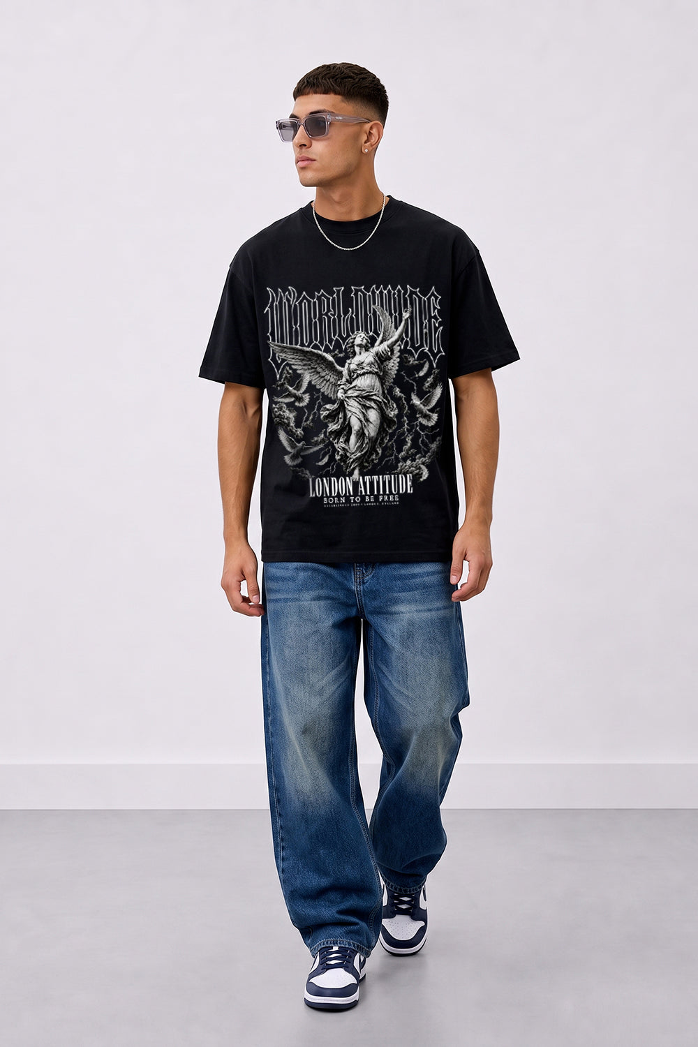 Worldwide Angel Oversized Heavyweight Graphic T-Shirt