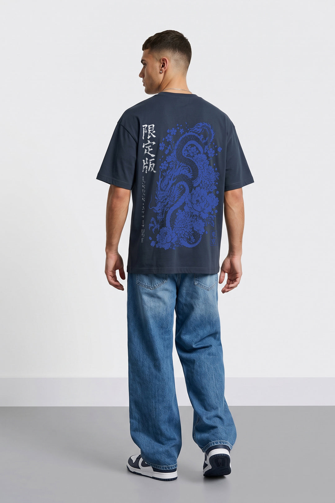 Oversized Japanese Dragon Graphic T-Shirt