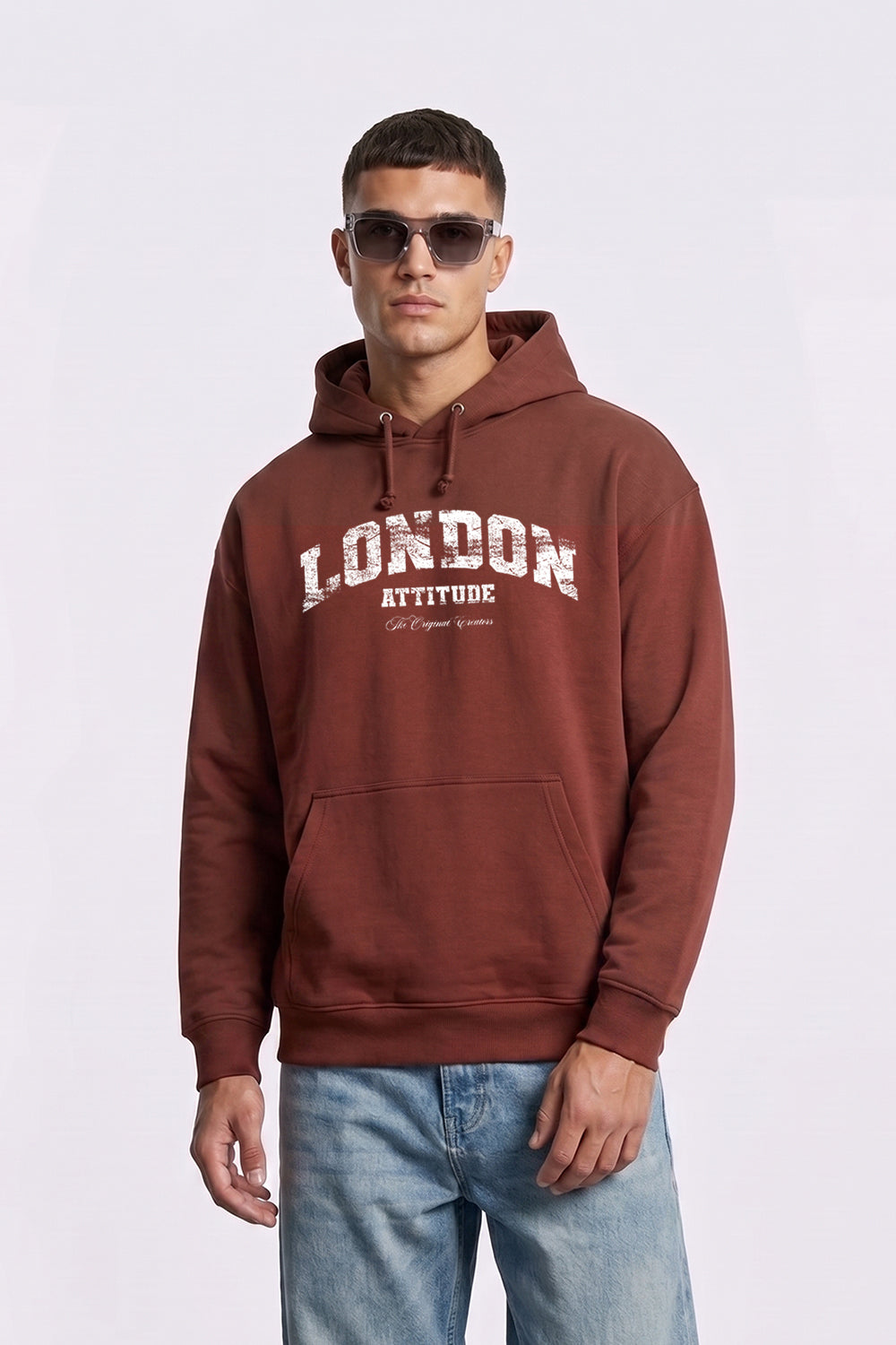 Relaxed Fit Collegiate Graphic Hoodie in White