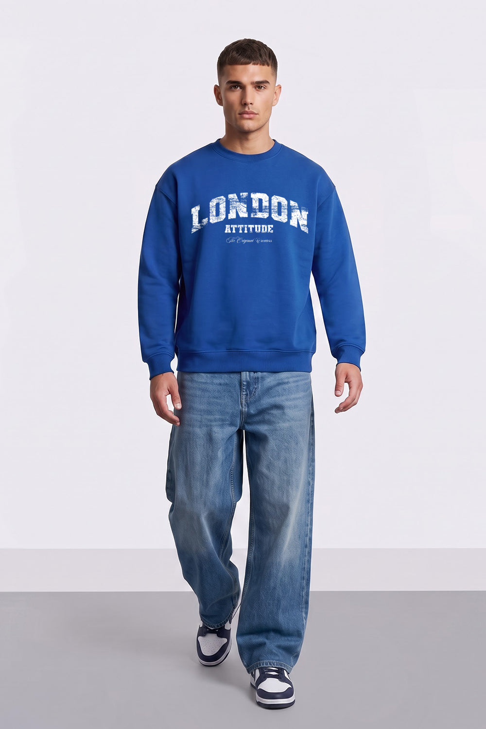 Relaxed Fit Collegiate Graphic Sweatshirt in White