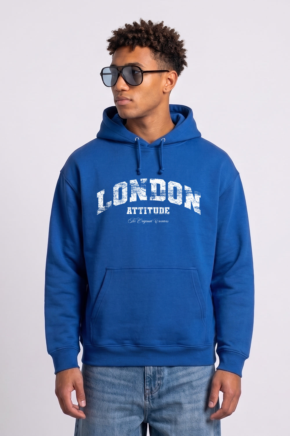 Relaxed Fit Collegiate Graphic Hoodie in White