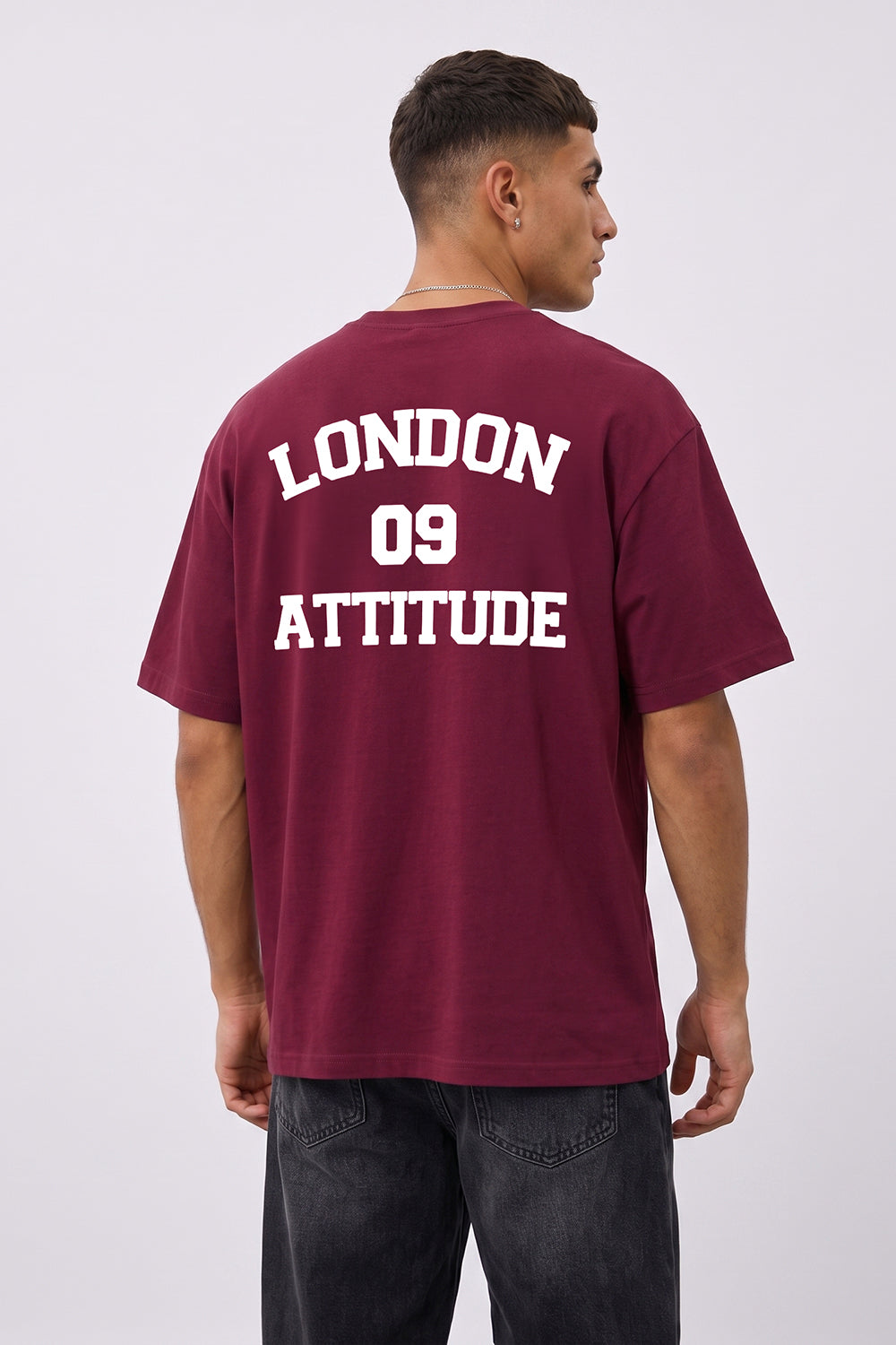 Oversized Heavyweight T-Shirt with Varsity Back Print in White