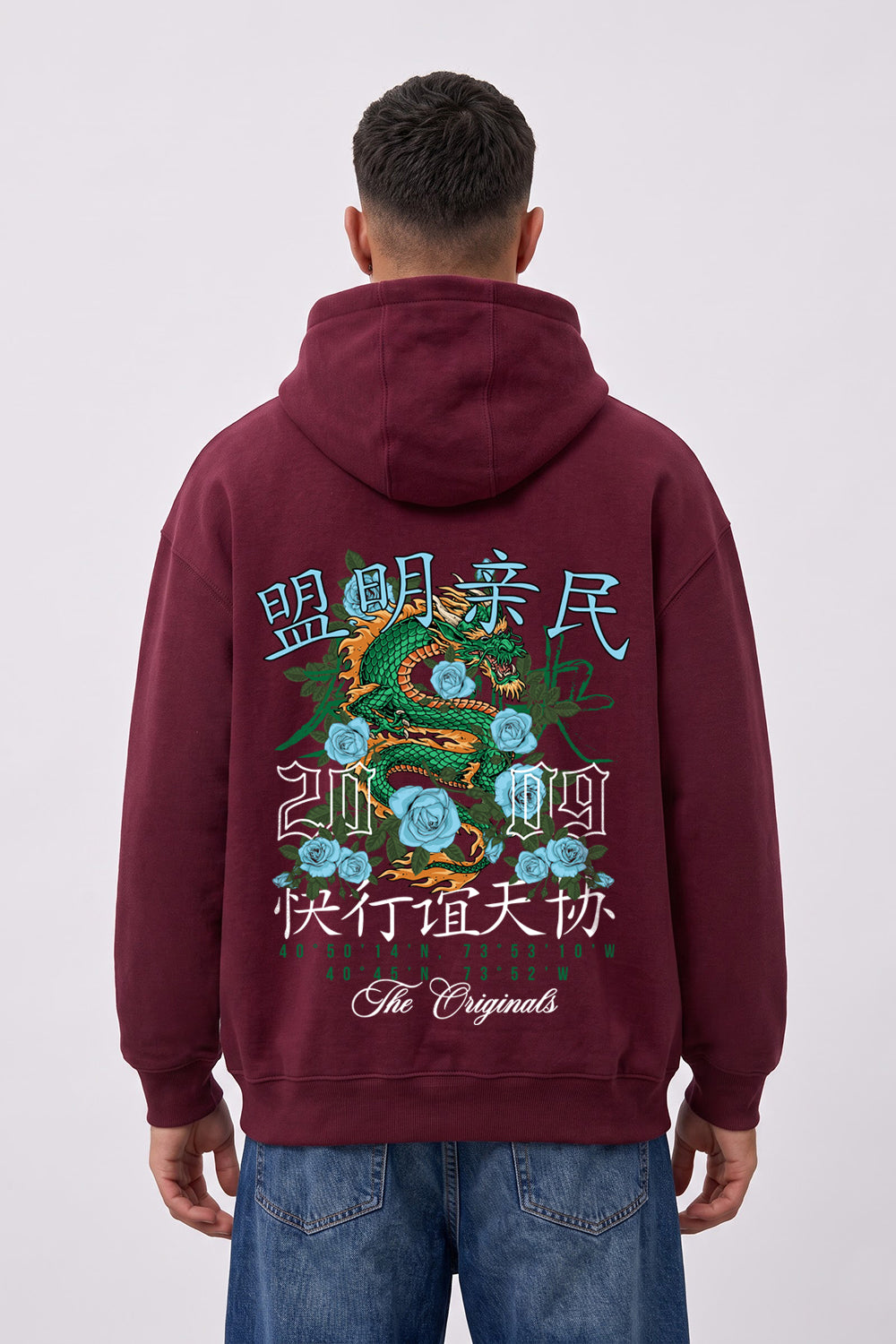 Relaxed Fit Dragon Graphic Hoodie