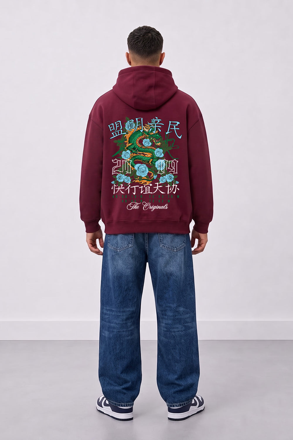 Relaxed Fit Dragon Graphic Hoodie