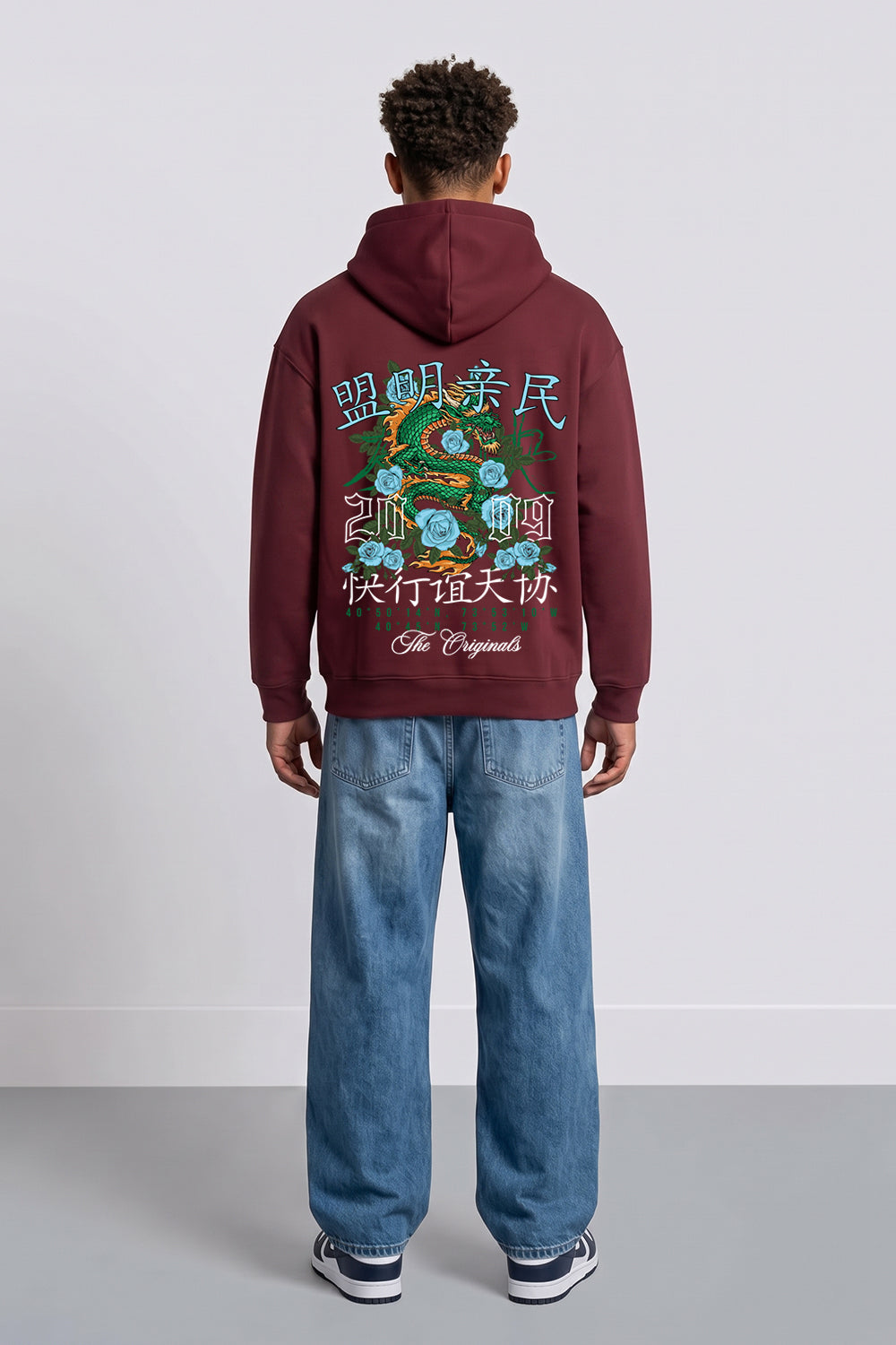 Relaxed Fit Dragon Graphic Hoodie