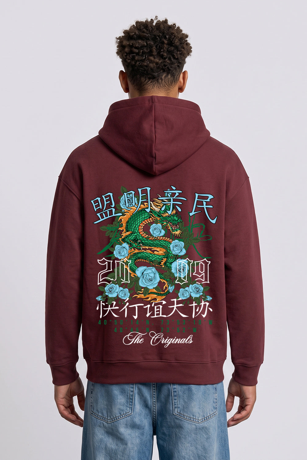 Relaxed Fit Dragon Graphic Hoodie
