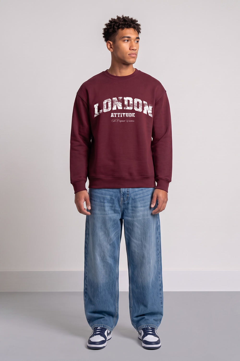 Relaxed Fit Collegiate Graphic Sweatshirt in White