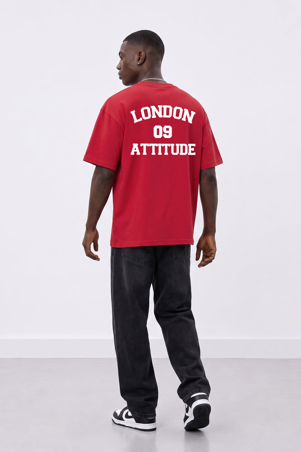 Oversized Heavyweight T-Shirt with Varsity Back Print in White