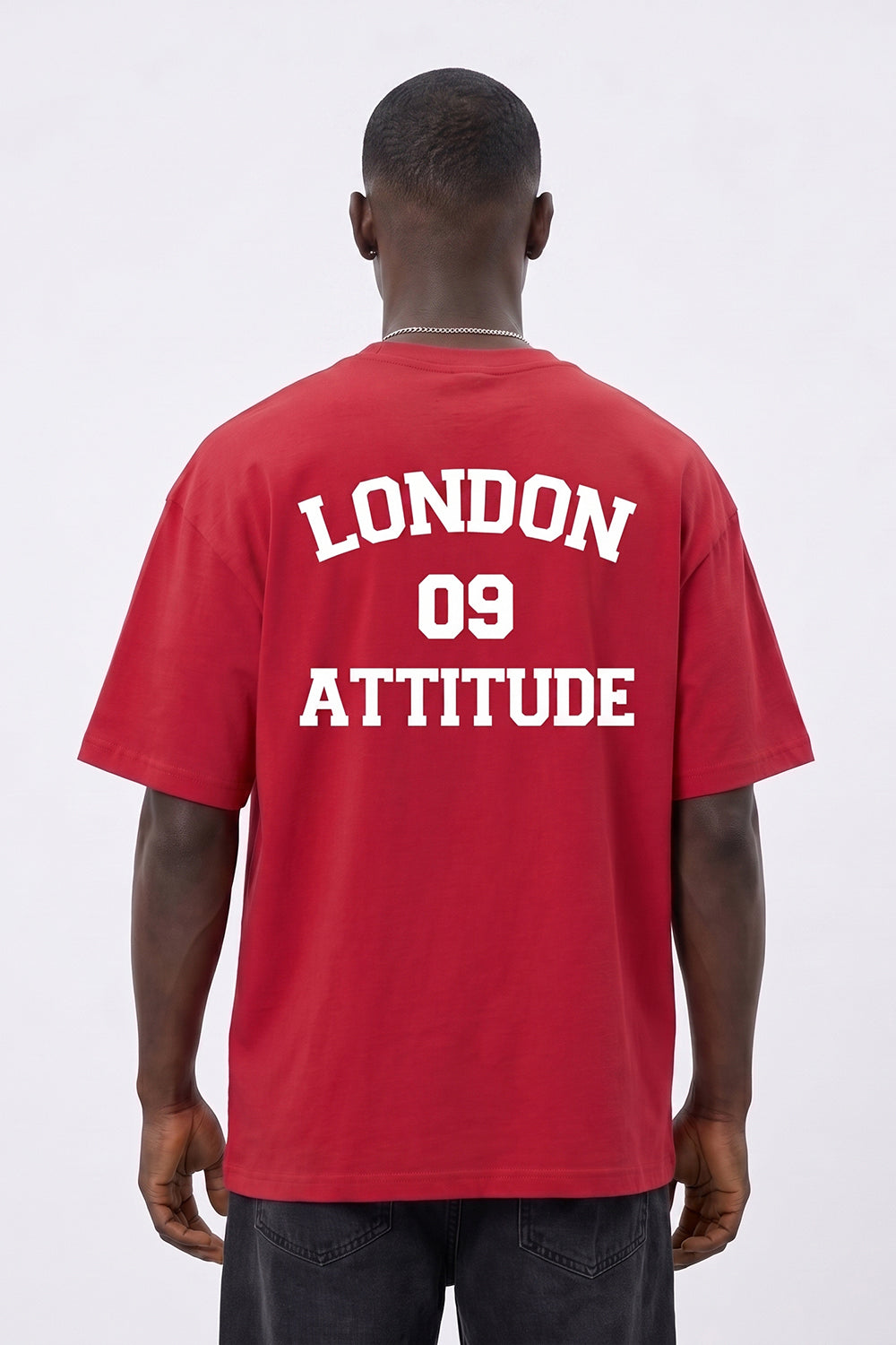 Oversized Heavyweight T-Shirt with Varsity Back Print in White