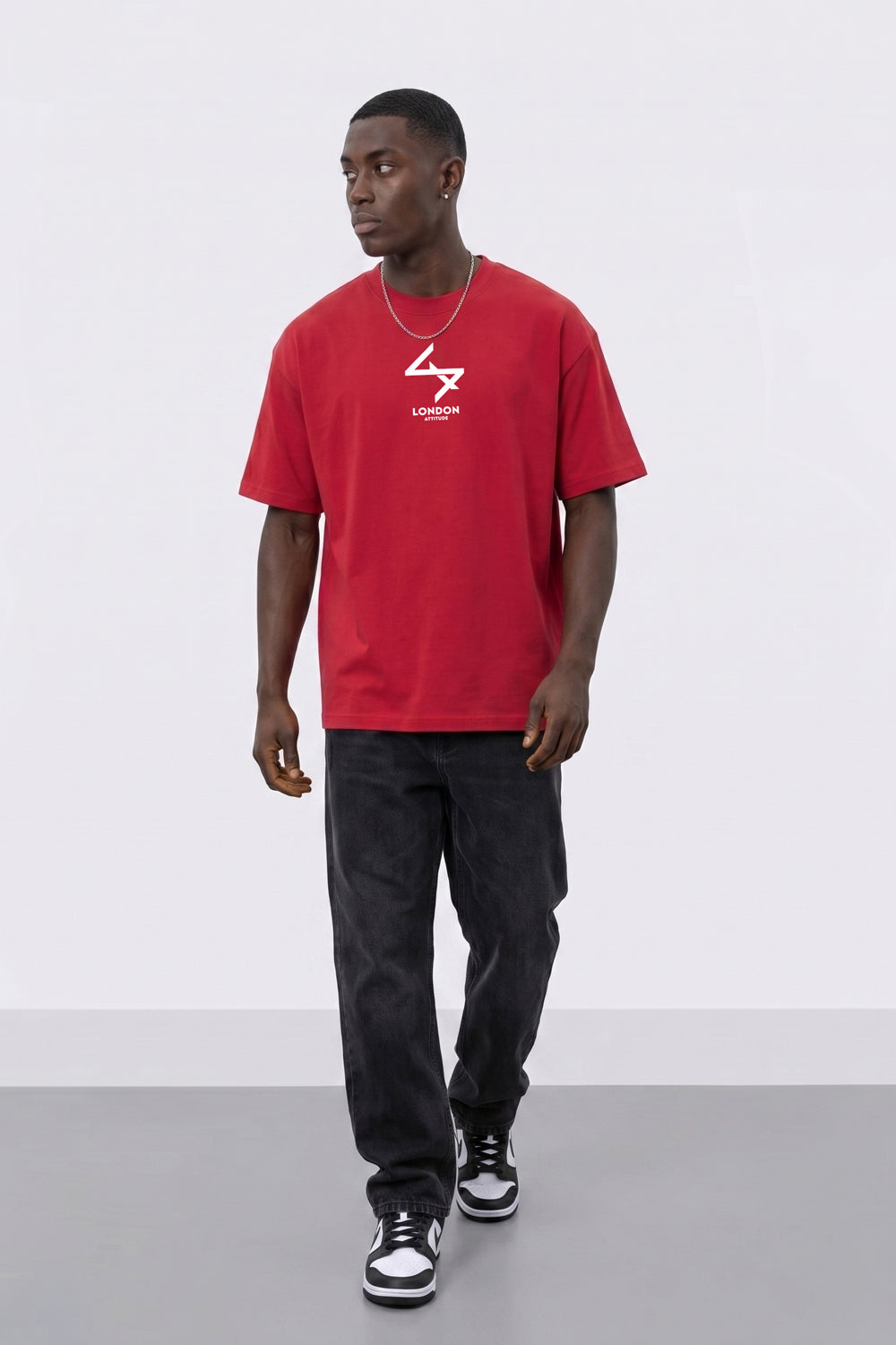 Oversized Heavyweight T-Shirt with Varsity Back Print in White