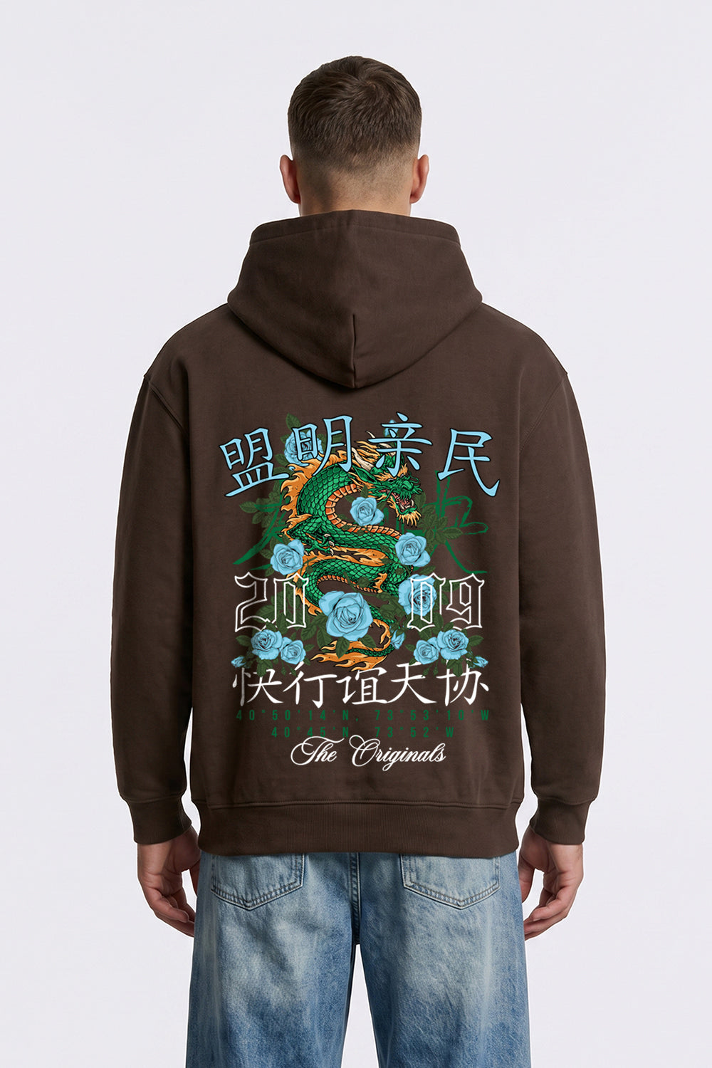 Relaxed Fit Dragon Graphic Hoodie