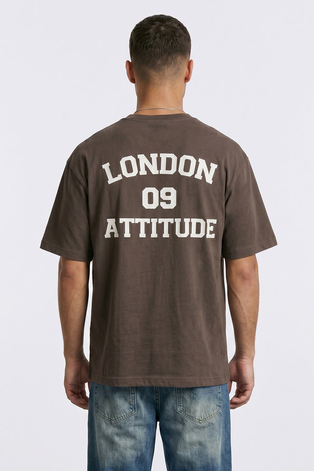 Oversized Heavyweight T-Shirt with Varsity Back Print in White