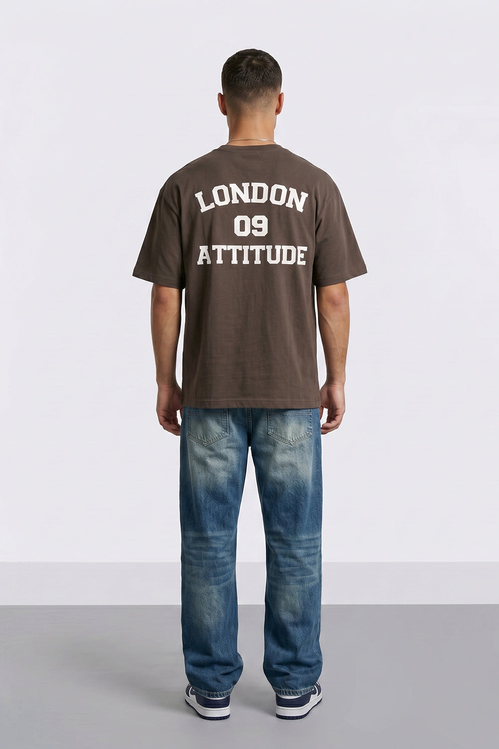 Oversized Heavyweight T-Shirt with Varsity Back Print in White