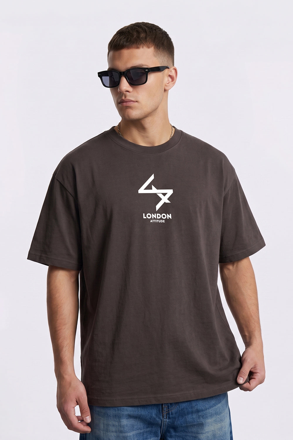 Push Your Limits Oversized Heavyweight T-Shirt in White Print
