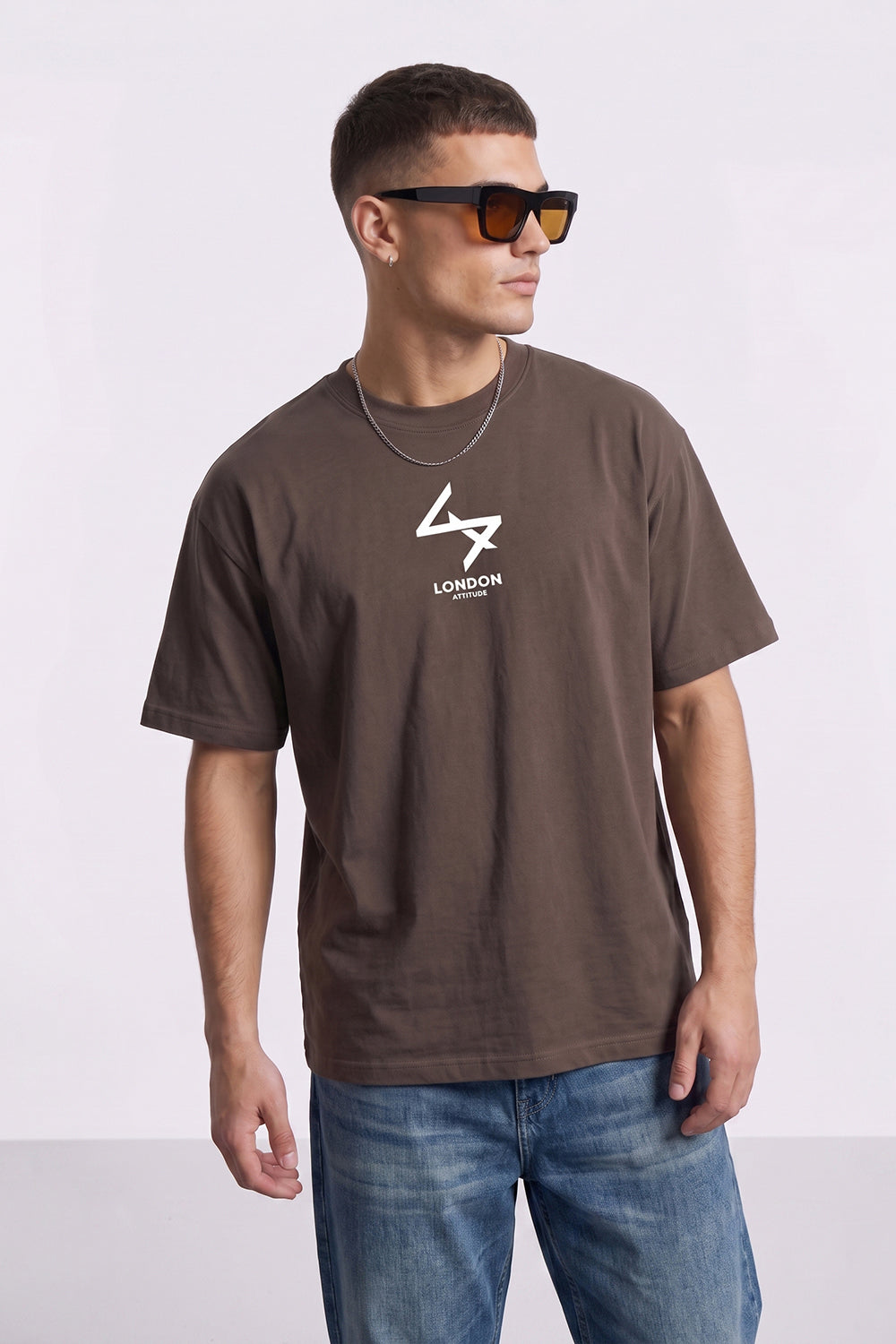 Oversized Heavyweight T-Shirt with Varsity Back Print in White