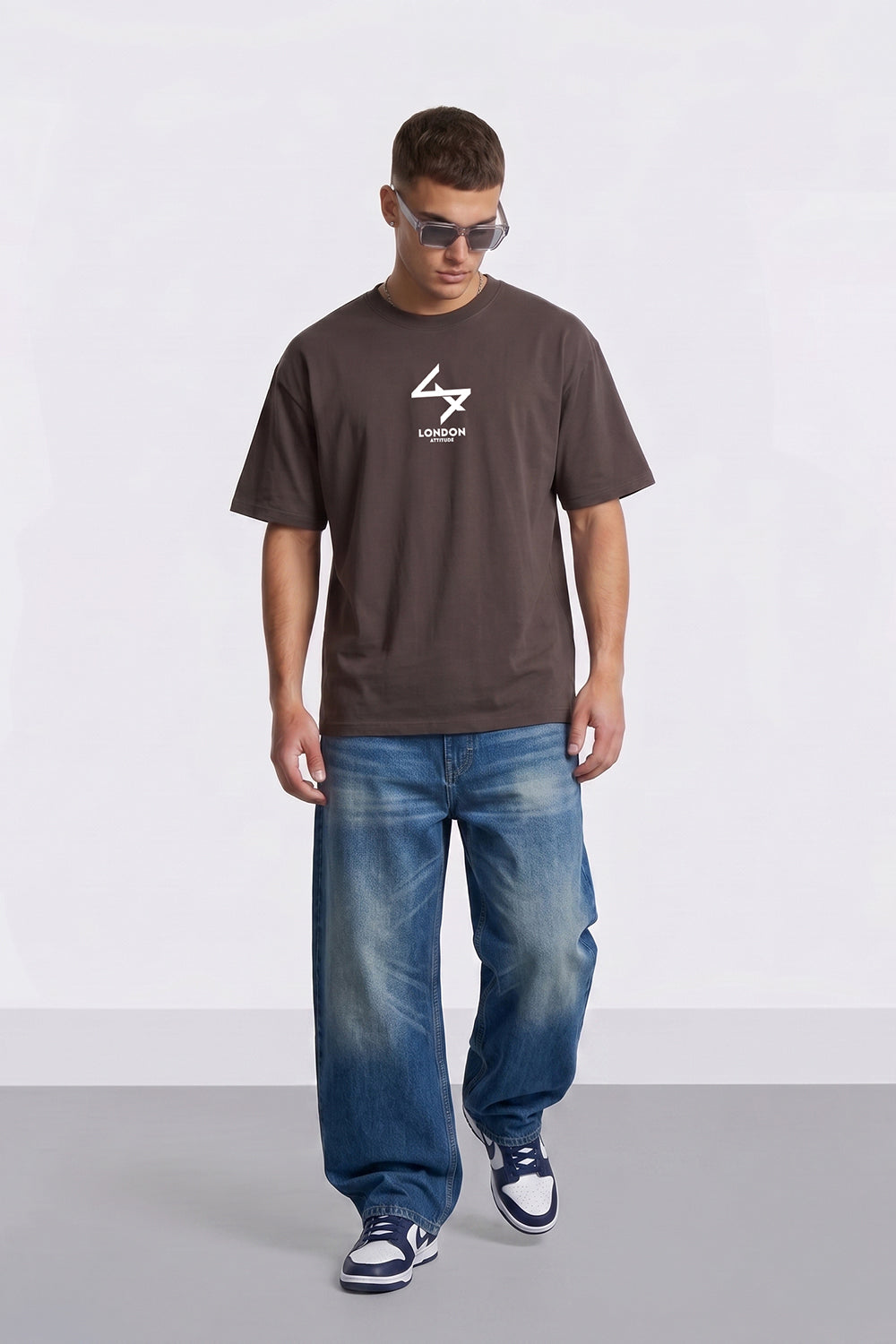 Push Your Limits Oversized Heavyweight T-Shirt in White Print