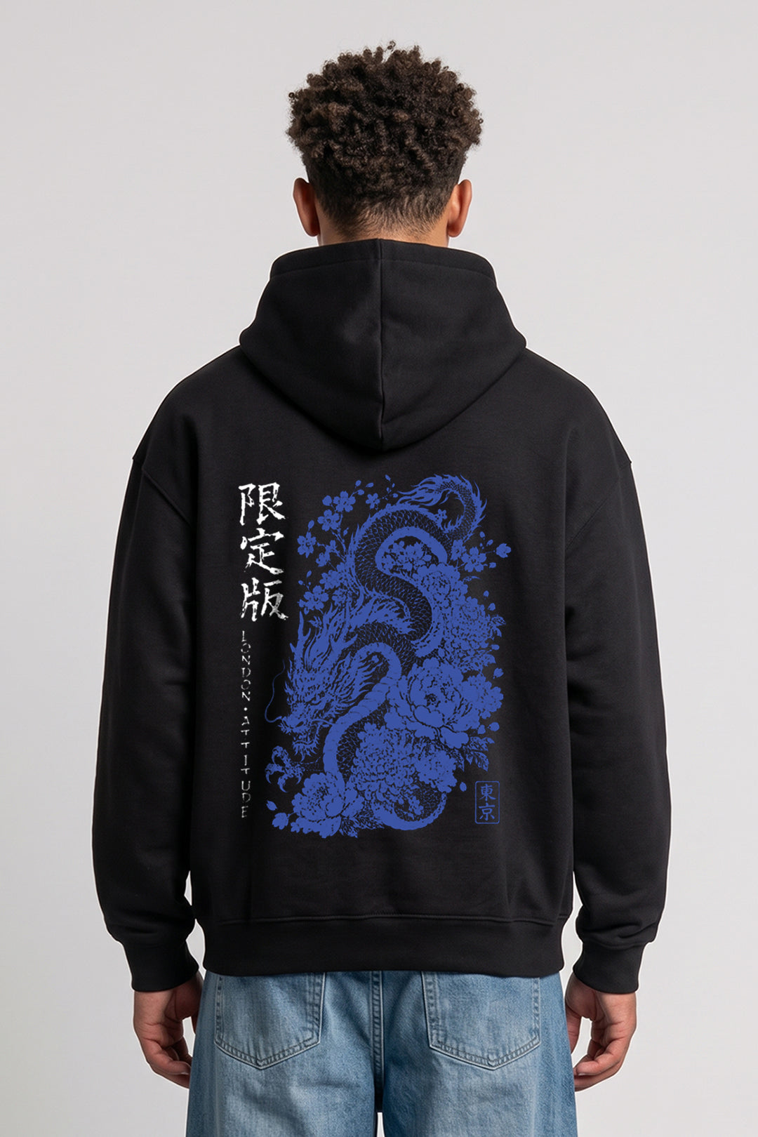 Oversized Heavyweight Japanese Dragon Graphic Hoodie