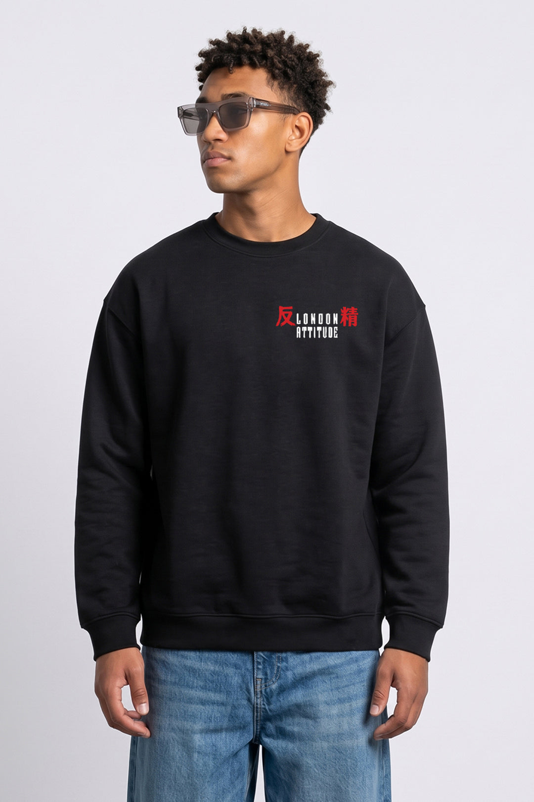 Relaxed Fit Tokyo After Dark Sweatshirt in Black