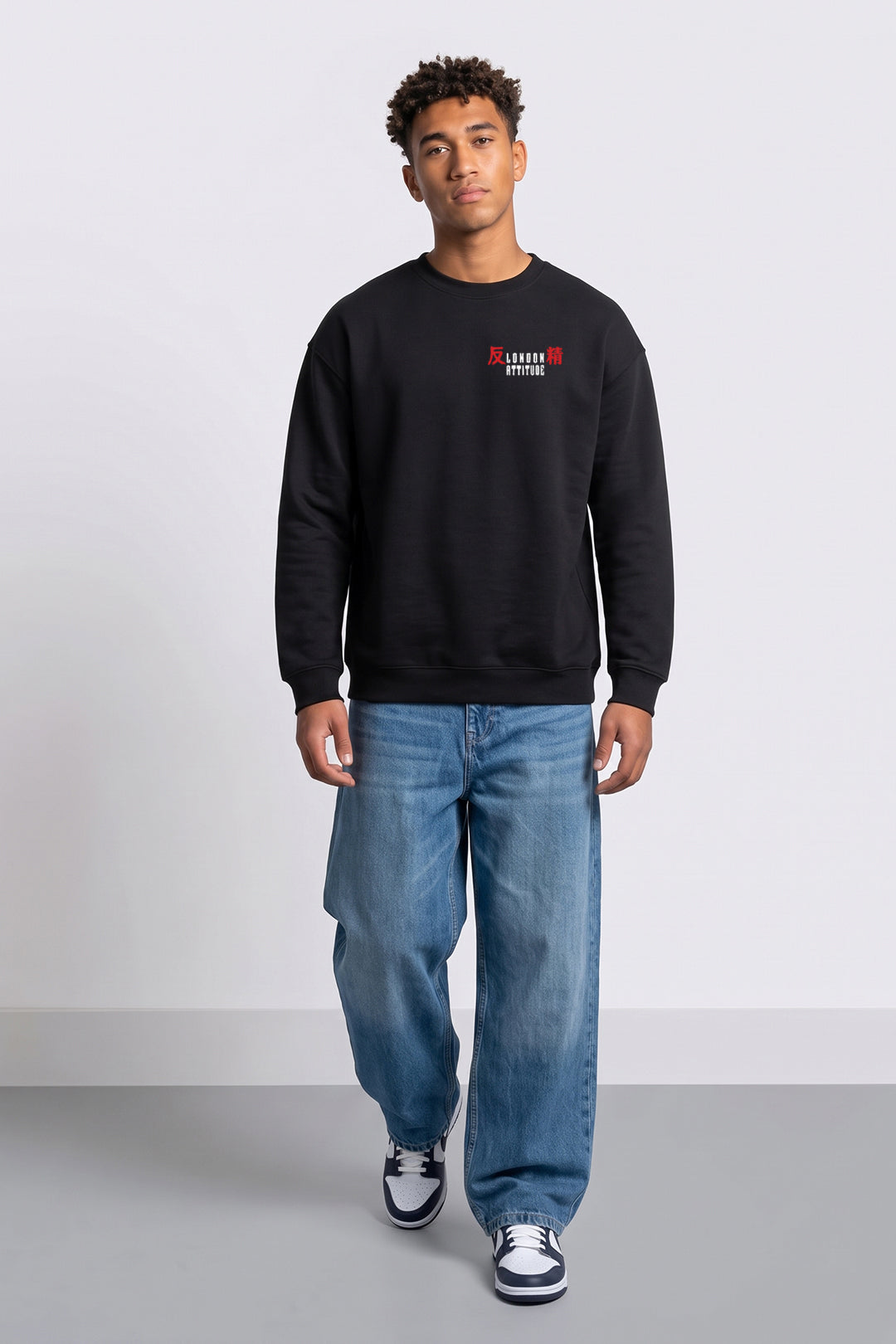 Relaxed Fit Tokyo After Dark Sweatshirt in Black