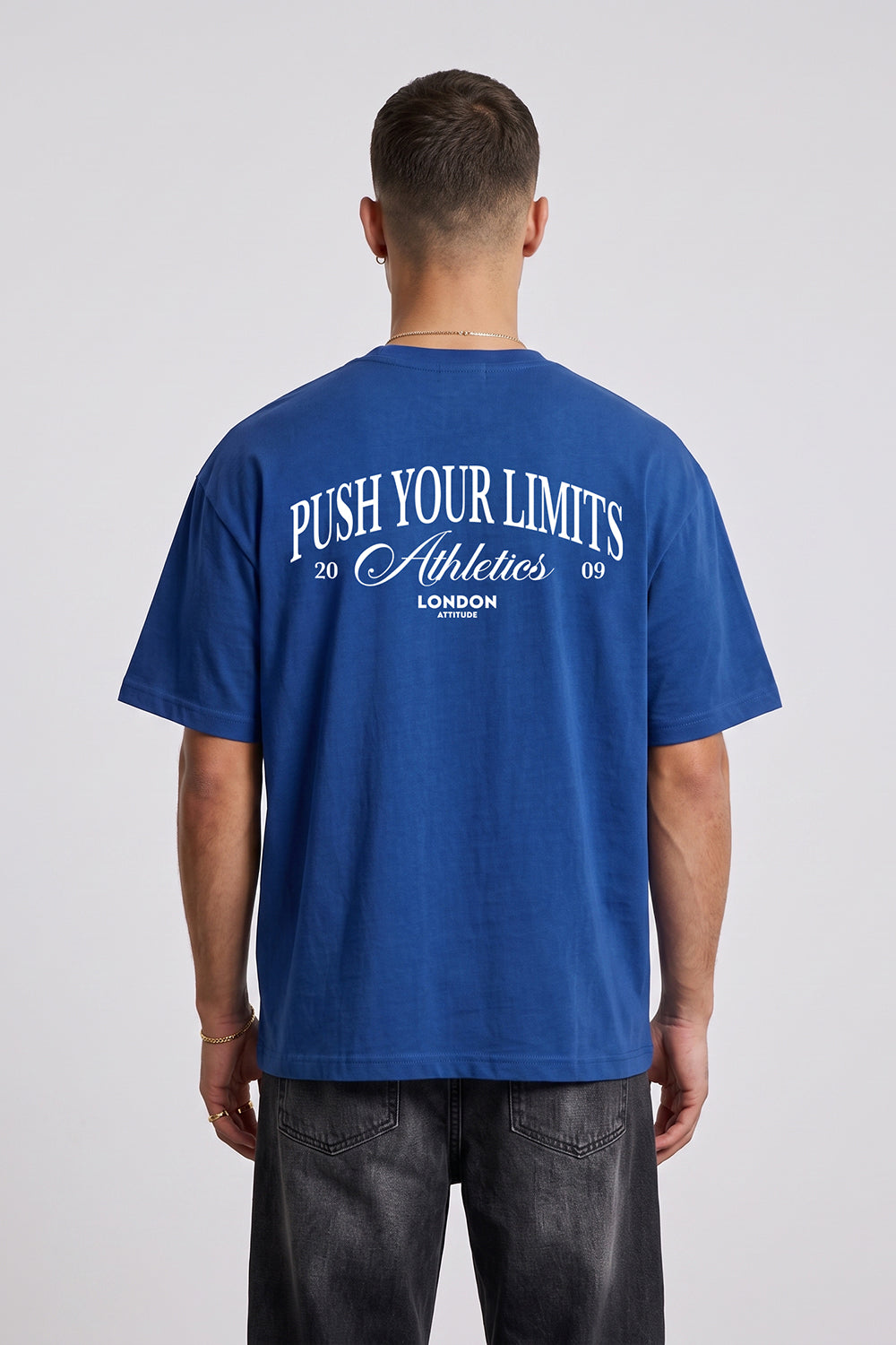 Push Your Limits Oversized Heavyweight T-Shirt in White Print