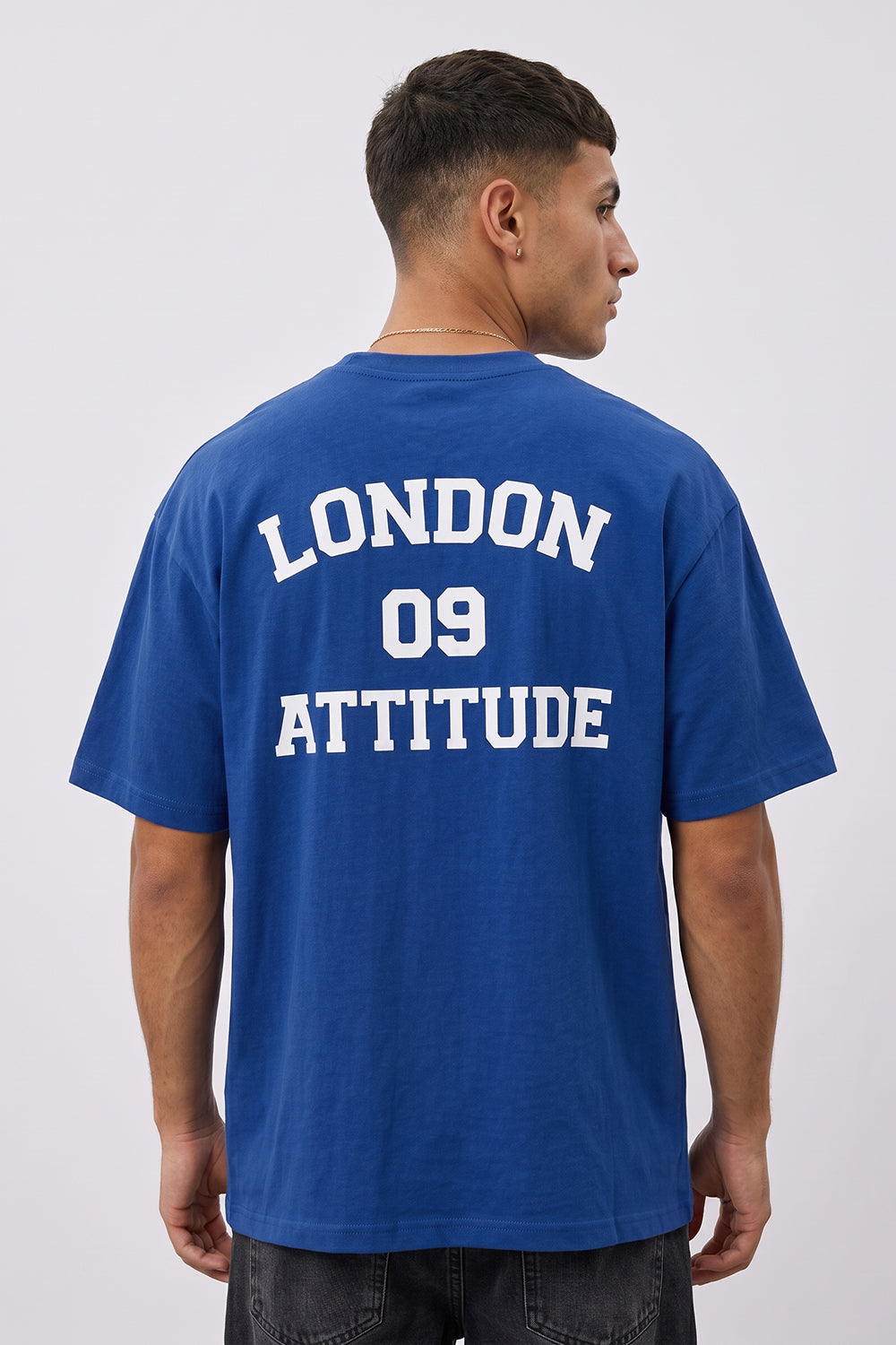 Oversized Heavyweight T-Shirt with Varsity Back Print in White