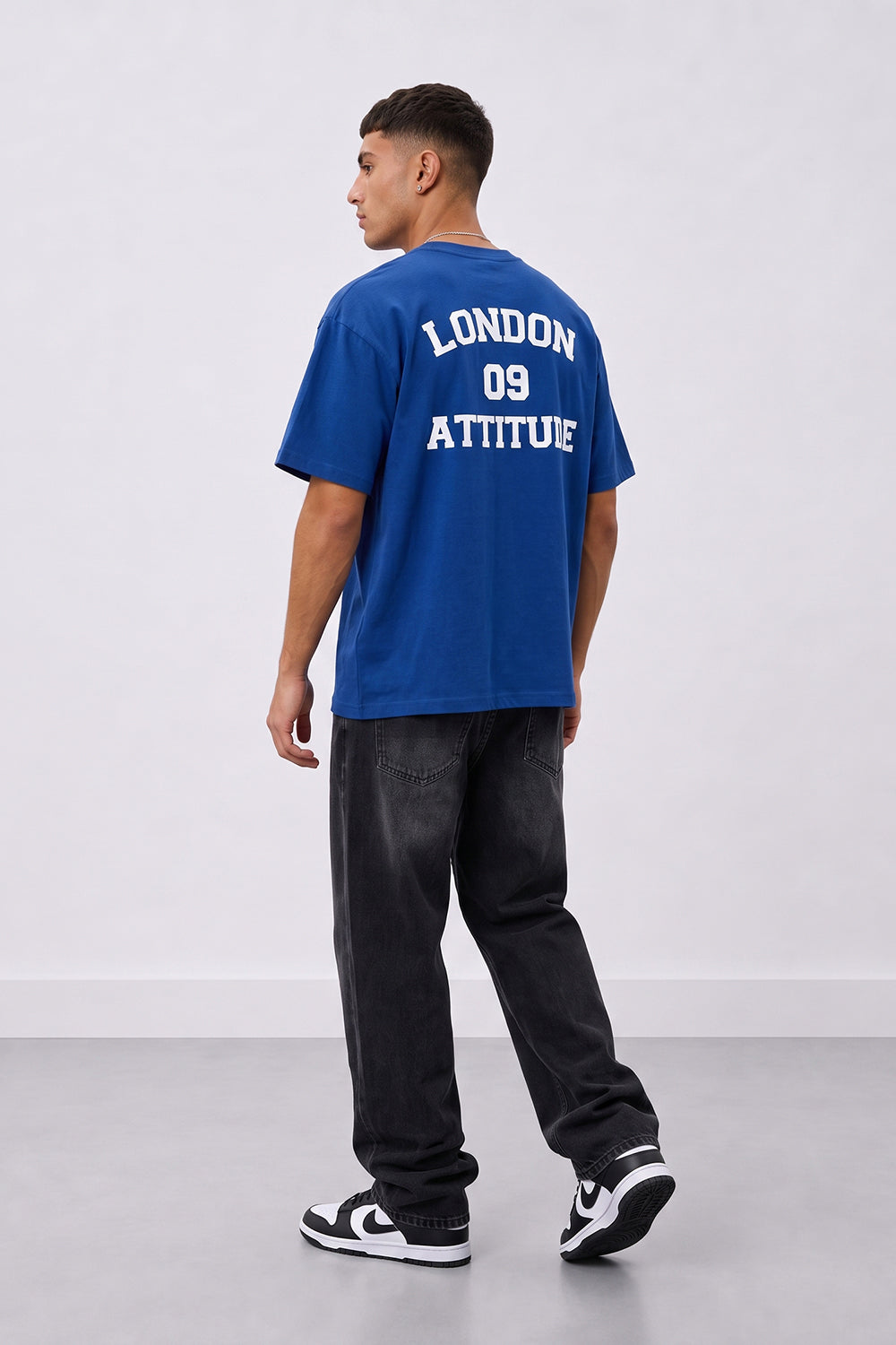 Oversized Heavyweight T-Shirt with Varsity Back Print in White