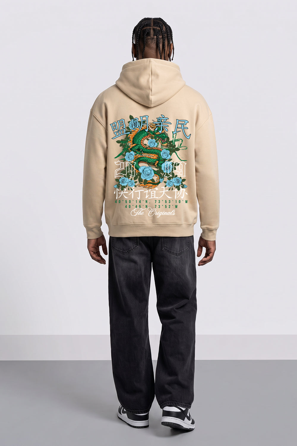 Relaxed Fit Dragon Graphic Hoodie