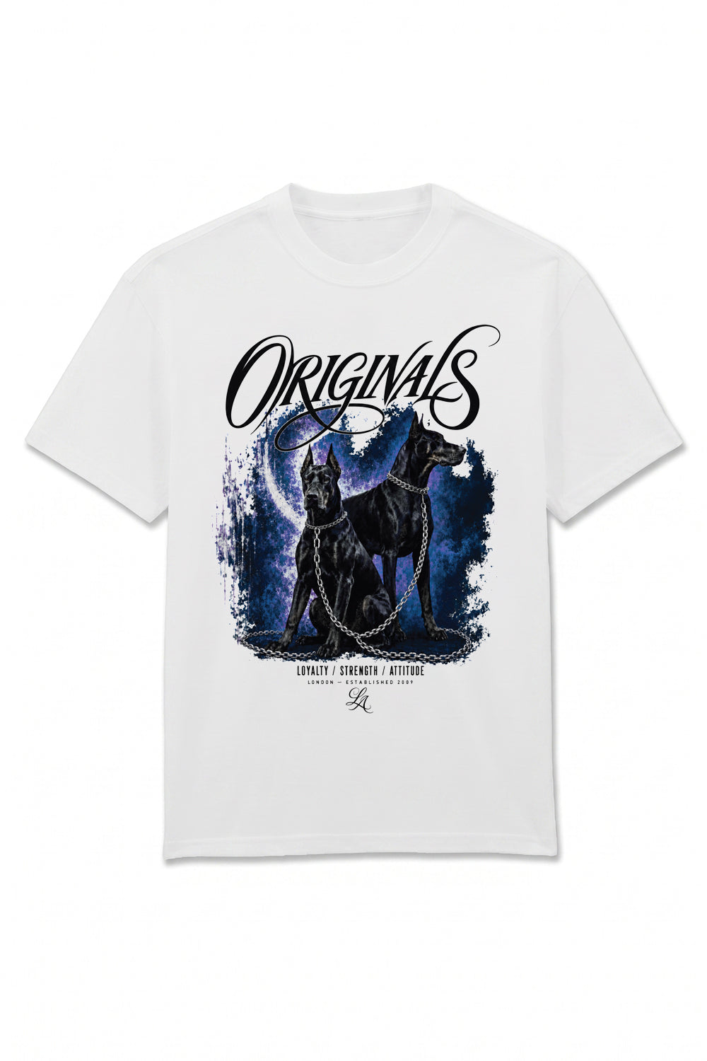 Doberman Oversized Heavyweight Graphic White T-Shirt