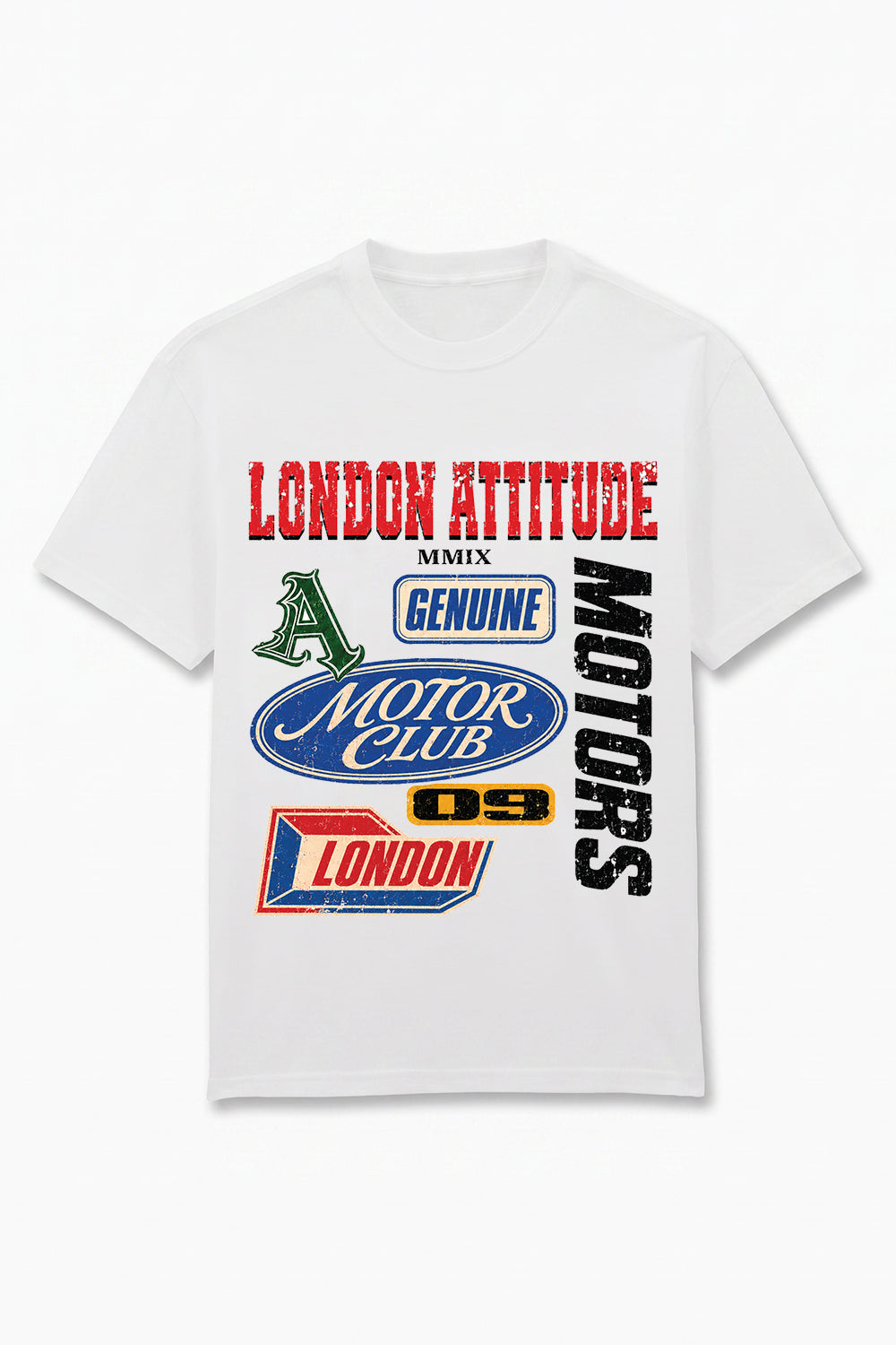 Oversized Heavyweight Vintage Racing T-Shirt in White