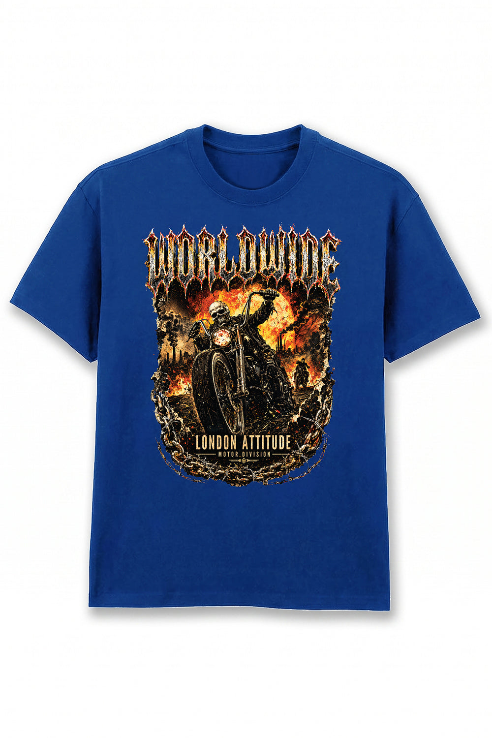 Worldwide Skull Biker Oversized Heavyweight Graphic T-Shirt