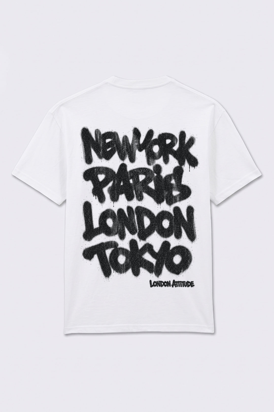 Oversized Heavyweight City Graffiti Graphic T-Shirt in White