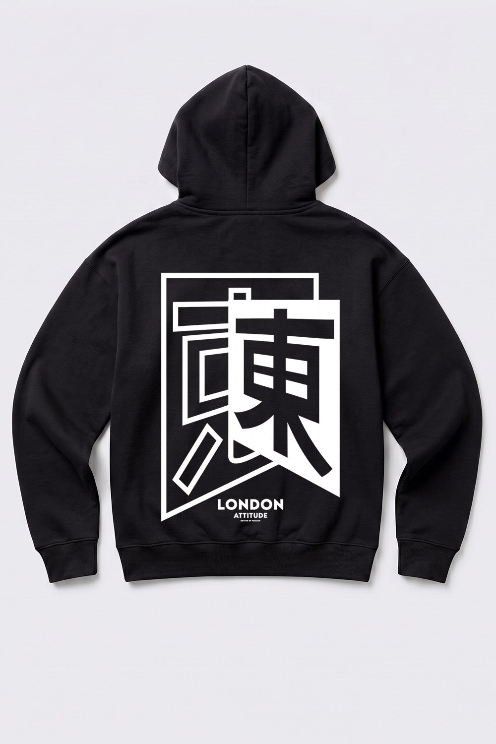 Relaxed Fit  Japanese Inspired  Hoodie in Black