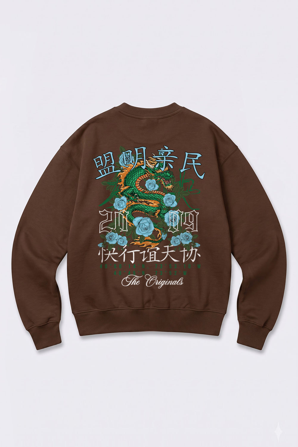 Oversized Dragon Graphic Back Print Sweatshirt