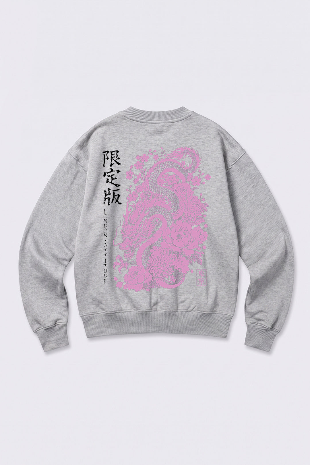 Oversized Heavyweight Japanese Dragon & Floral Graphic Sweatshirt