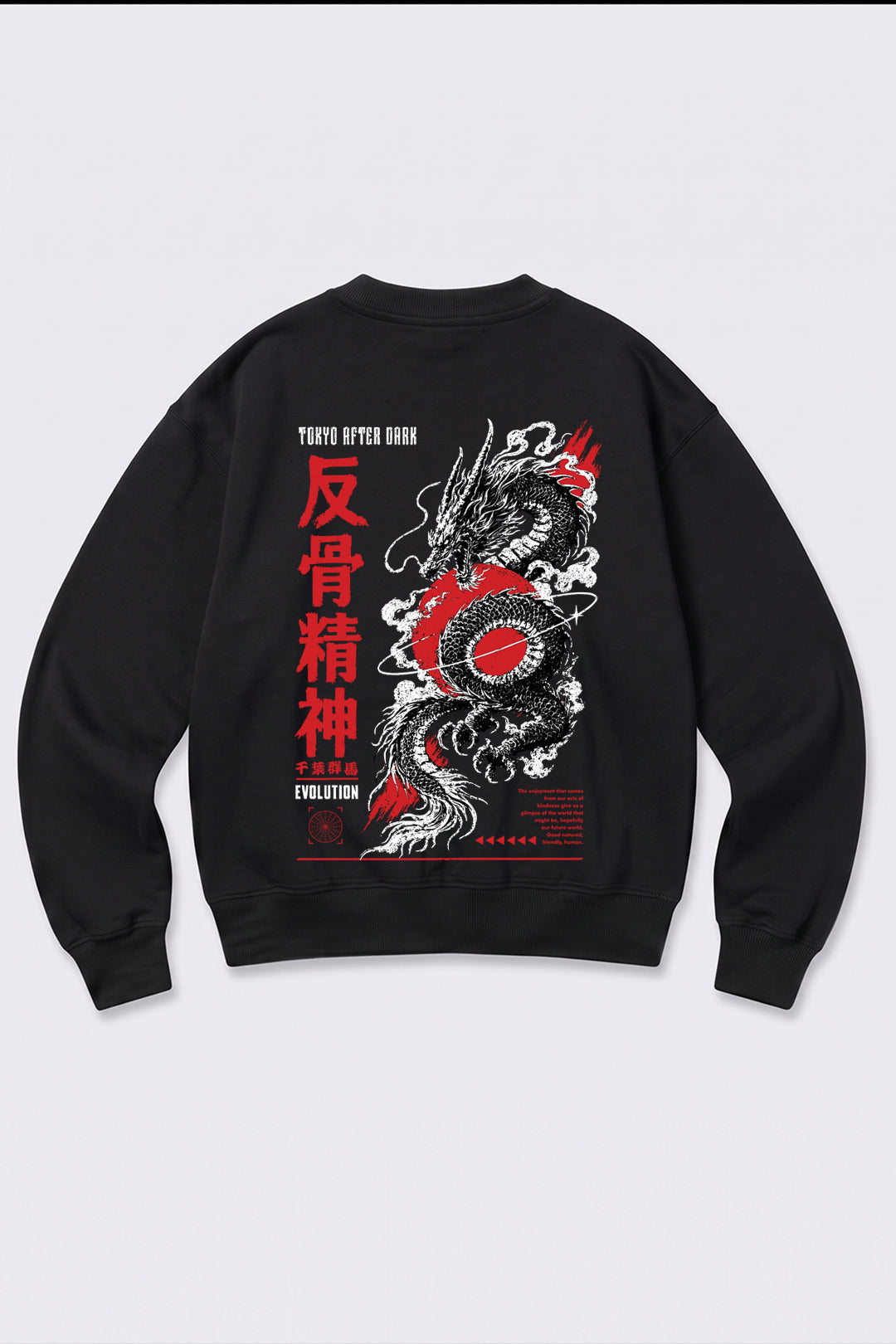 Relaxed Fit Tokyo After Dark Sweatshirt in Black