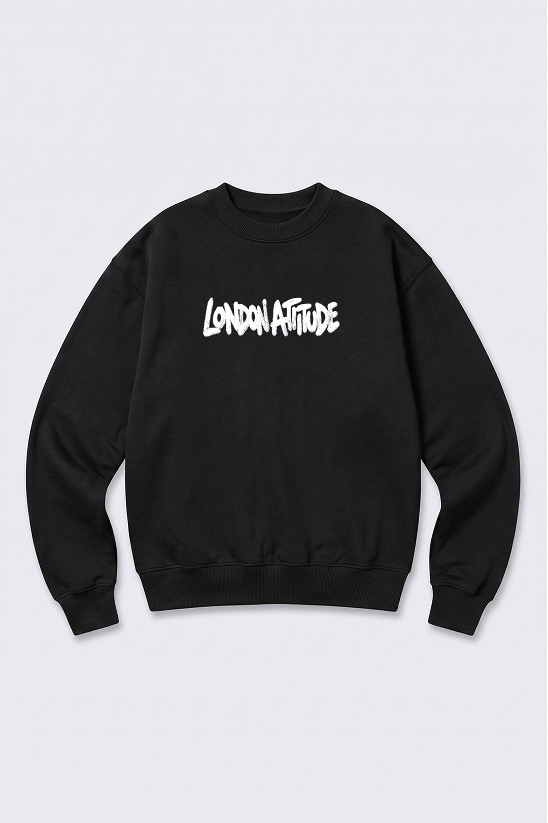 Relaxed Fit Heavyweight City Graffiti Sweatshirt in Black