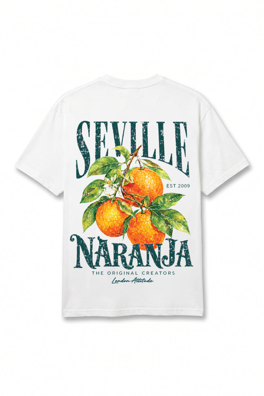 White Oversized Seville Orange Printed T-Shirt