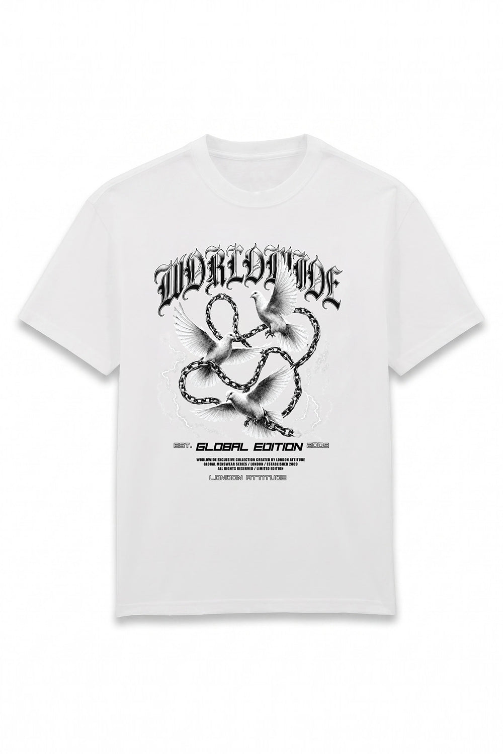 Worldwide Global Edition Oversized Heavyweight Graphic T-Shirt in White