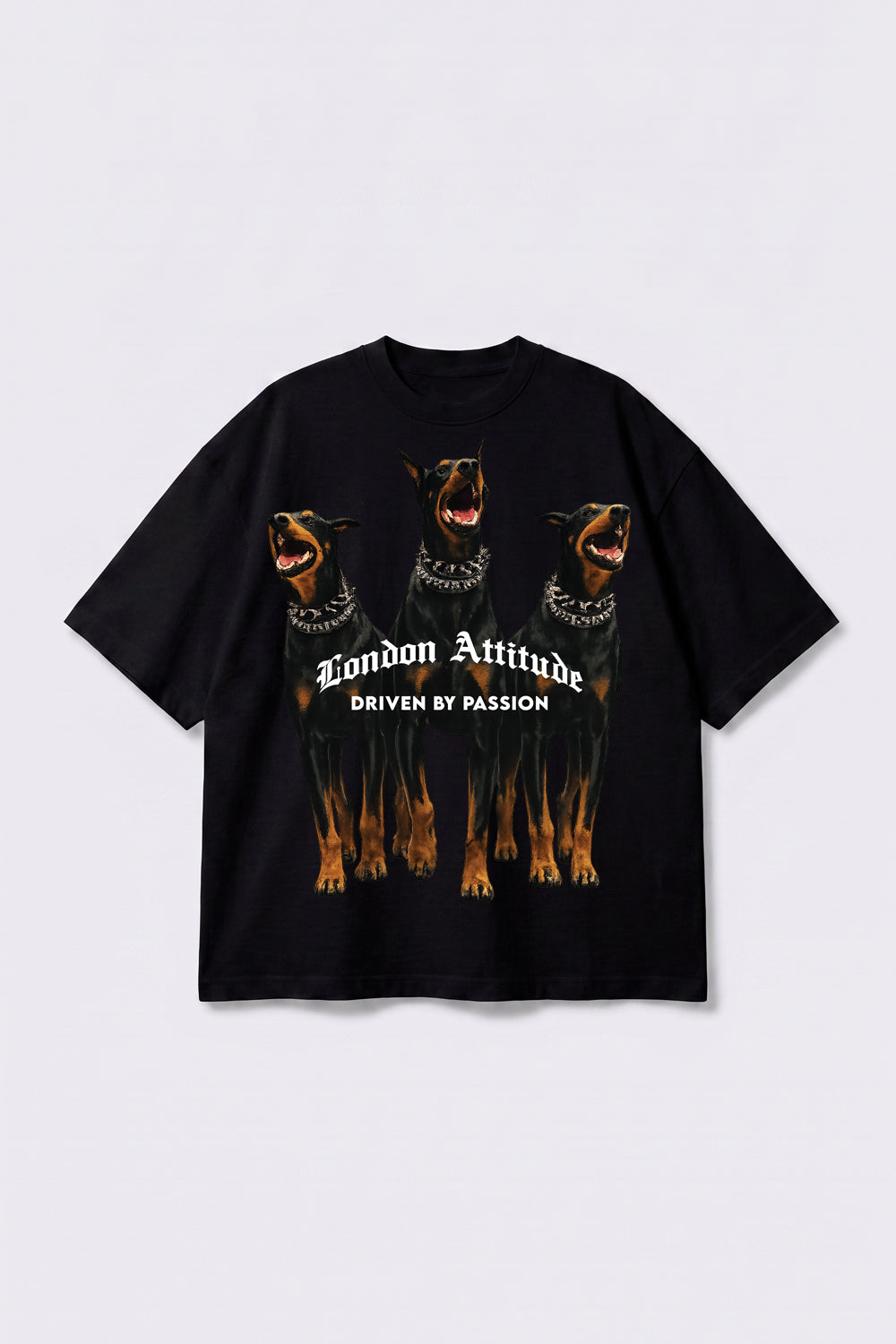 Doberman Oversized Heavyweight T-Shirt in Black