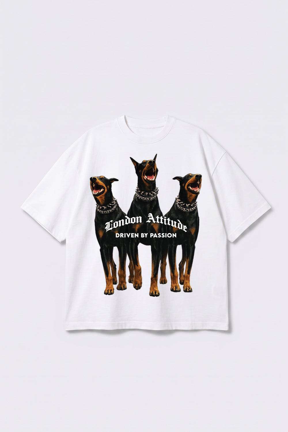 Doberman Oversized Heavyweight T-Shirt in White