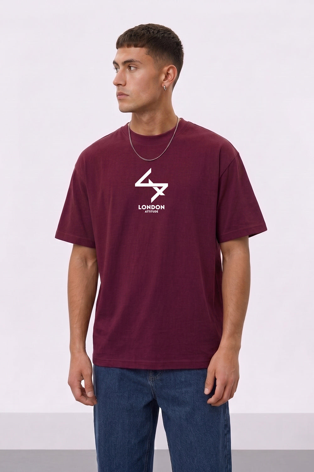 Push Your Limits Oversized Heavyweight T-Shirt in White Print