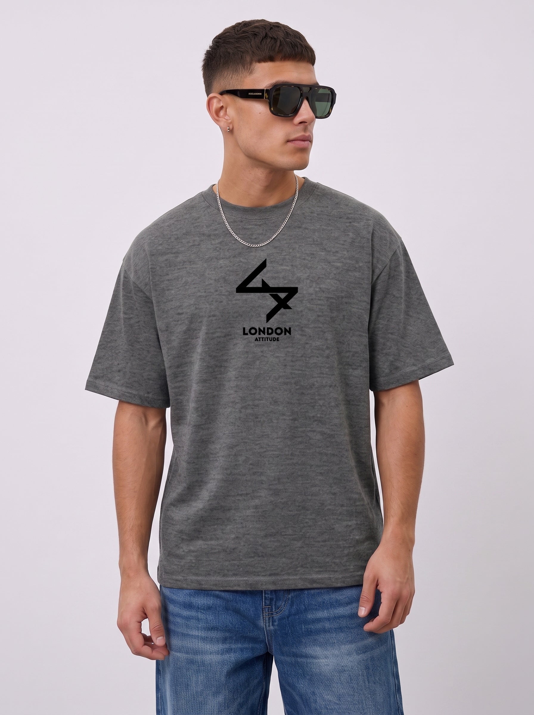 Push Your Limits Oversized Heavyweight T-Shirt in Black Print