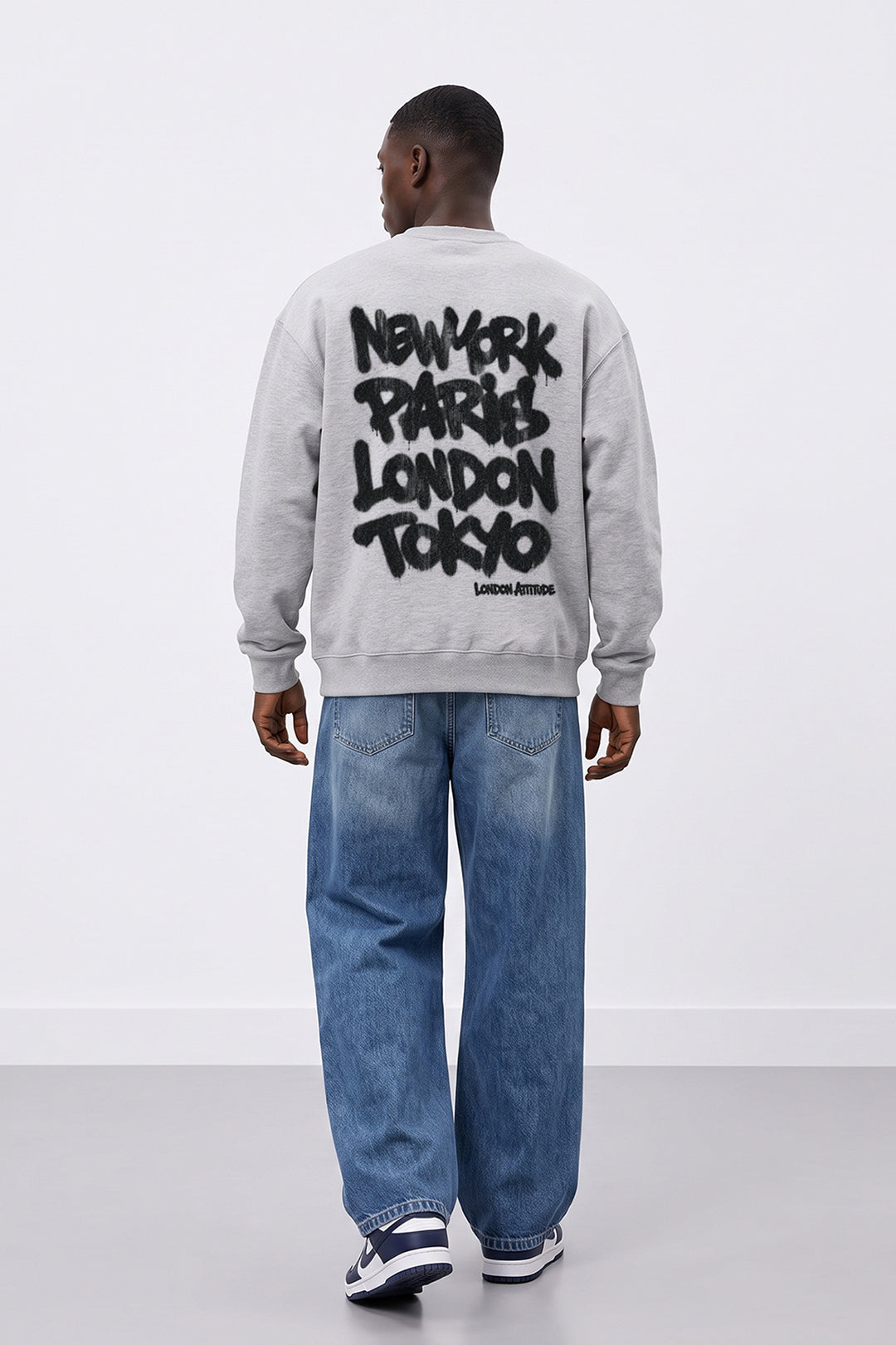 Relaxed Fit City Graffiti Graphic Sweatshirt