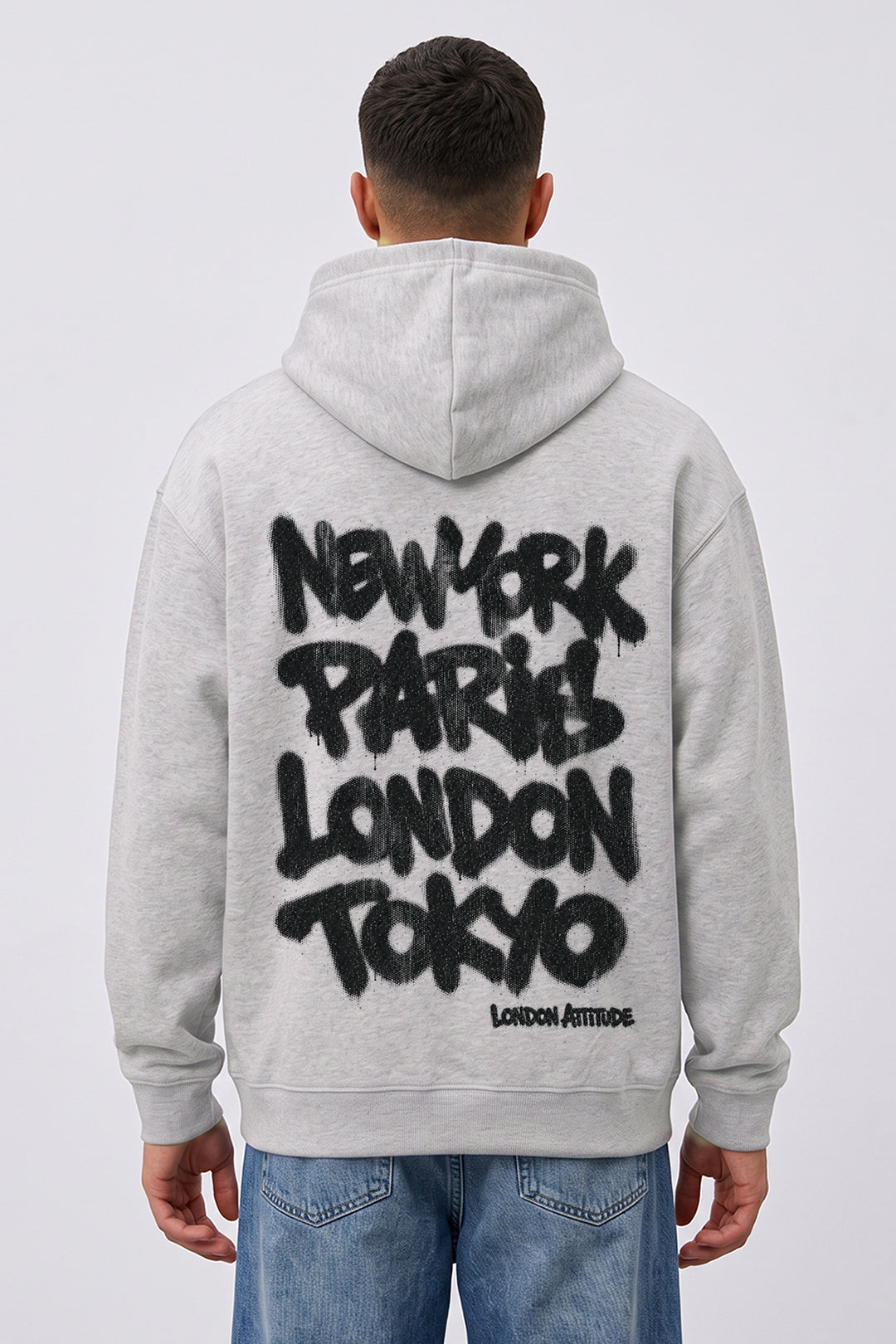 Relaxed Fit City Graffiti Graphic Hoodie