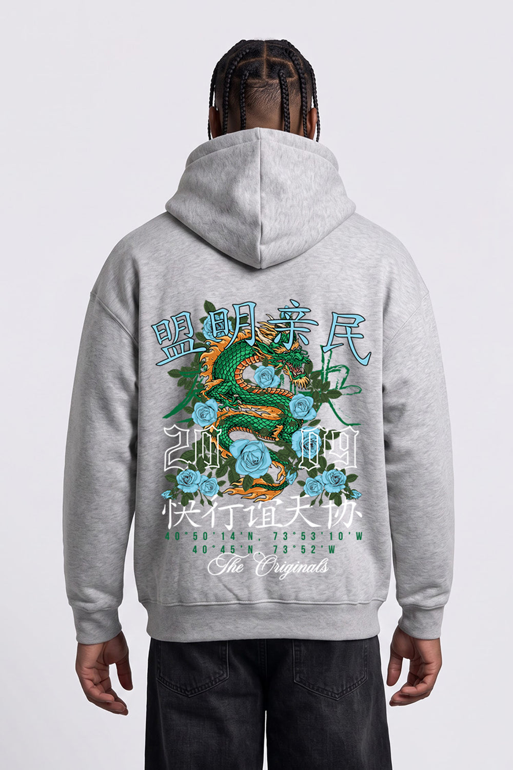 Relaxed Fit Dragon Graphic Hoodie